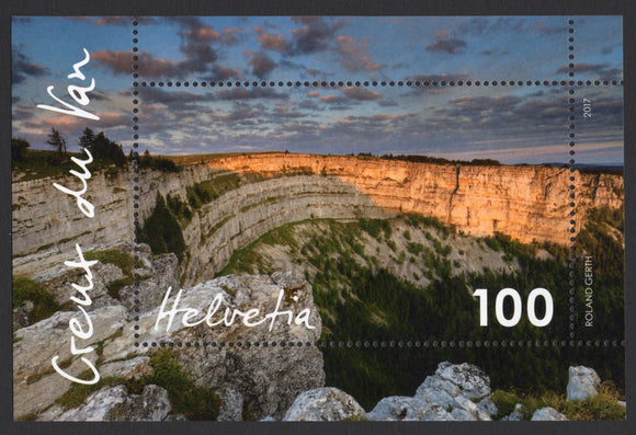 Switzerland. 2017 Typical Swiss countryside. Creux du Van. MNH