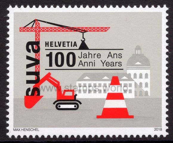 Switzerland. 2018 100 years of Suva - Insurance company. MNH