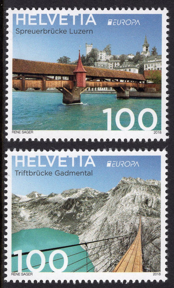 Switzerland. 2018 Europa. Bridges. MNH