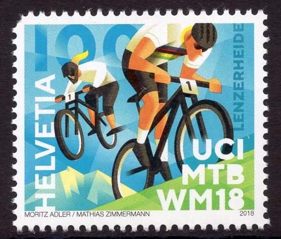 Switzerland. 2018 UCI Mountain Bike World Championships 2018. MNH