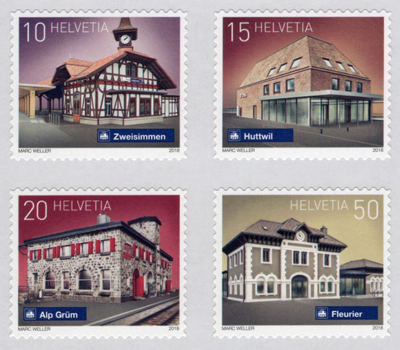Switzerland. 2018 Swiss Railway Stations. MNH