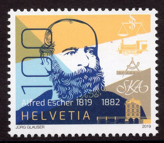 Switzerland. 2019 Alfred Escher. MNH