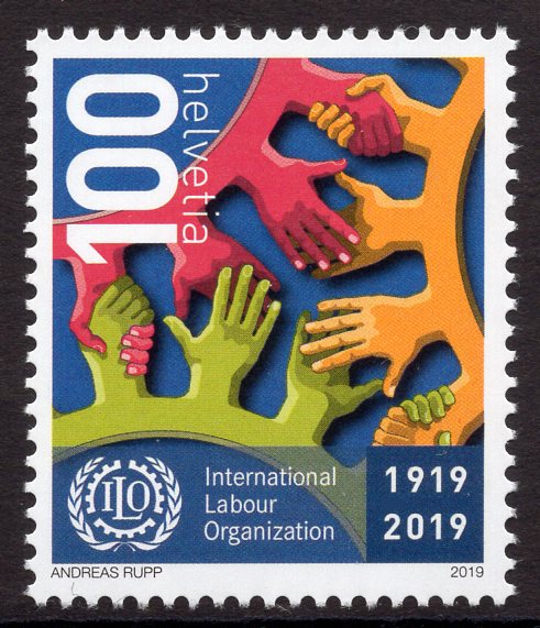 Switzerland. 2019 100 years of International Labour Organization. MNH