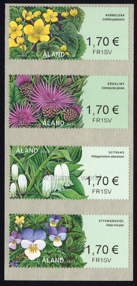 Aland. 2020 Frankling Labels. Wild Flowers. MNH