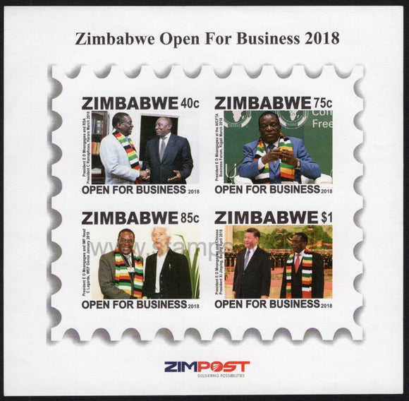 Zimbabwe. 2018 Zimbabwe Open For Business. MNH