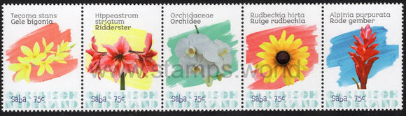 Caribbean Netherlands. Saba. 2020 Flowers. MNH