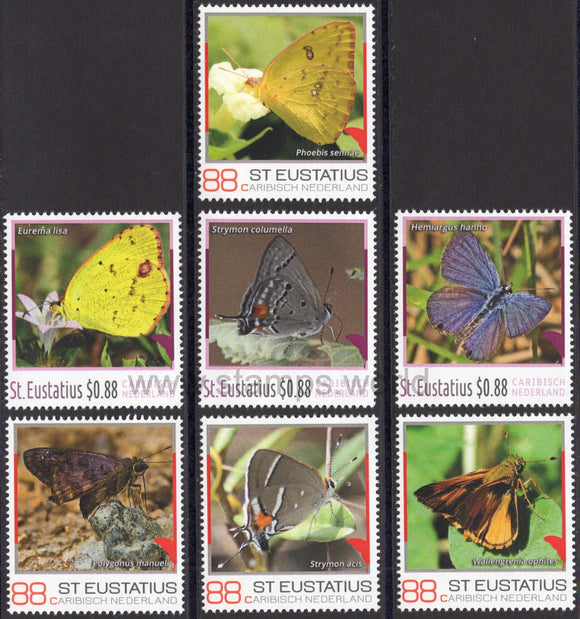 Caribbean Netherlands. St. Eustatius. 2022 Butterflies. MNH