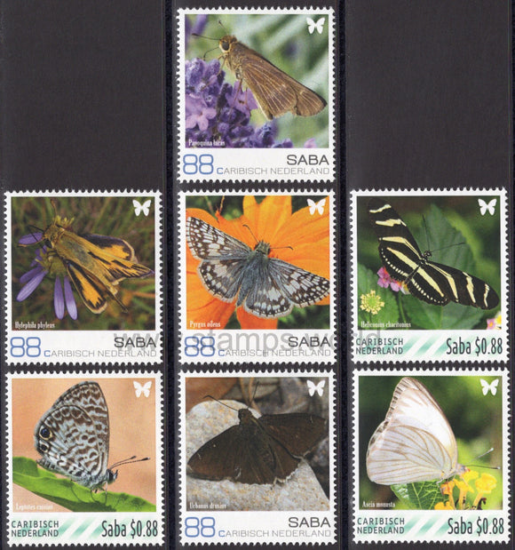 Caribbean Netherlands. Saba. 2022 Butterflies. MNH