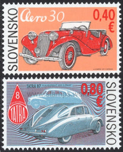 Slovakia. 2011 Veteran Cars. Tatra 87 and Aero 30. MNH
