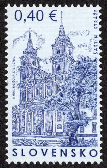 Slovakia. 2012 Basilica of Our Lady of Sorrows in Sastin. MNH