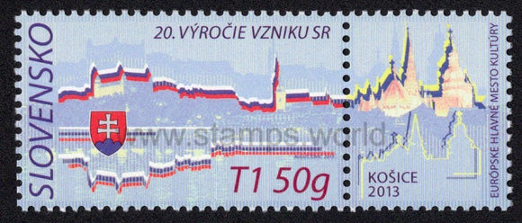 Slovakia. 2013 20 Years of Slovak Repulic. Kosice. MNH