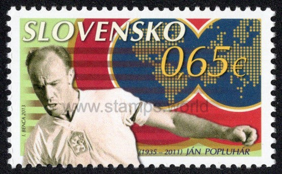 Slovakia. 2013 Jan Popluhar. Footballer. MNH