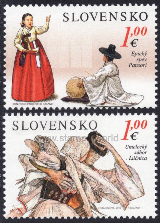 Slovakia. 2013 Lucnica Art Ensamble and Pansori Epic Chant. MNH