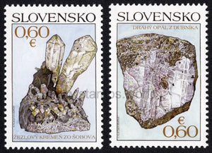 Slovakia. 2013 Slovak Minerals. Precious Opal and Sceptre Quartz. MNH