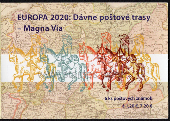 Slovakia. 2020 Europa. Ancient Mail Routes. The Magna Via. Booklet