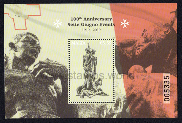 Malta. 2019 100 years of Sette Giugno Events. MNH