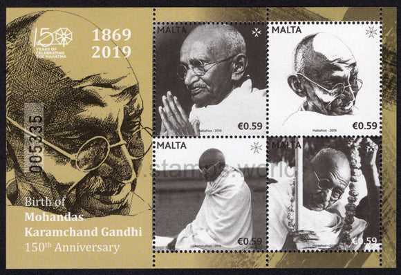 Malta. 2019 Mohandas Karamchand Gandhi. MNH