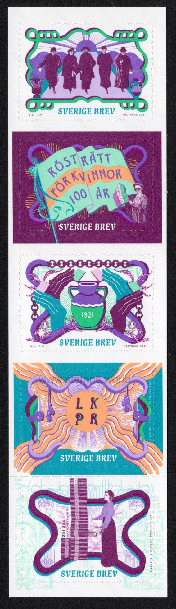 Sweden. 2021 100 Years of Voting Rights for Women. MNH