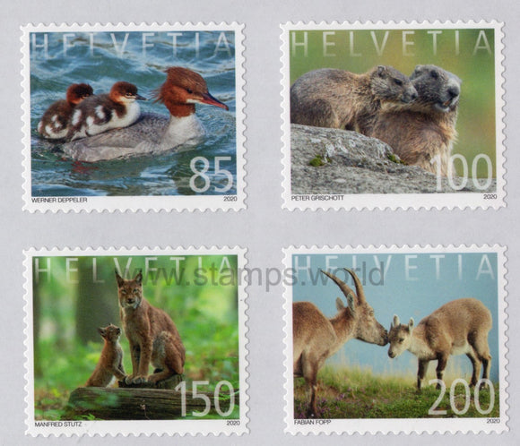 Switzerland. 2020 Animal Families. MNH