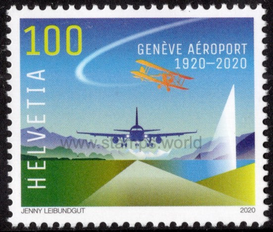 Switzerland. 2020 100 Years of Geneva Airport. MNH
