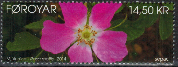 Faroe Islands. 2014 SEPAC. Soft downy rose. MNH