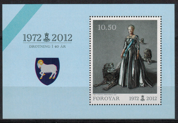 Faroe Islands. 2012 40th Anniversary of the Coronation of Queen Margrethe II. MNH