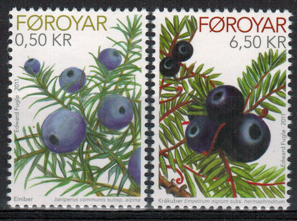 Faroe Islands. 2011 Juniper berry and crowberry. MNH