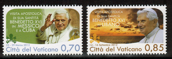 Vatican. 2013 Vatican City apostolic journeys of Pope Benedict XVI. MNH