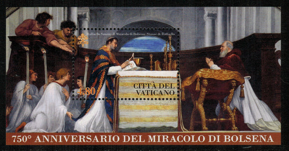 Vatican. 2013 750th anniversary of the Miracle of Bolsena. MNH