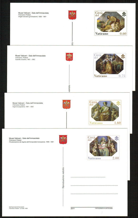 Vatican. 2011 Hall of the Immaculate Conception. Four postcards