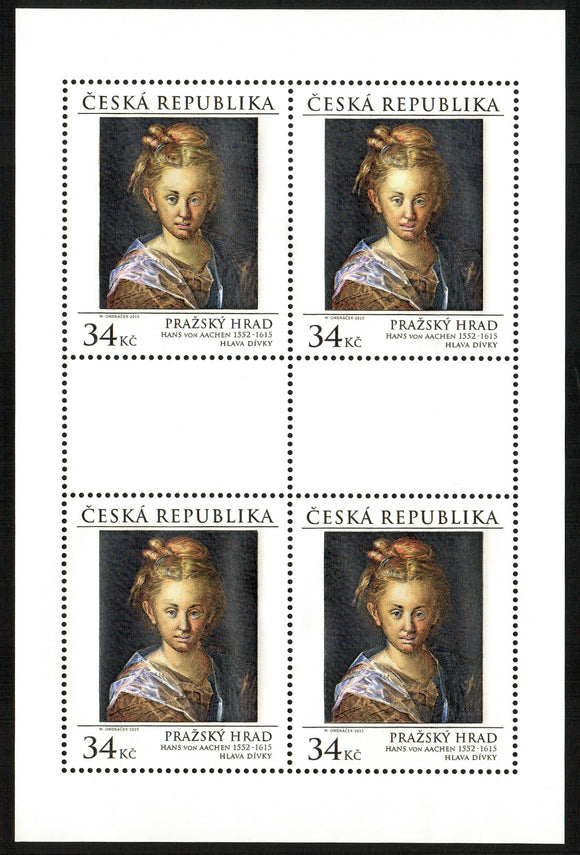 Czech Republic. 2015 Prague Castle: Head of a Woman by Hans von Aachen. MNH