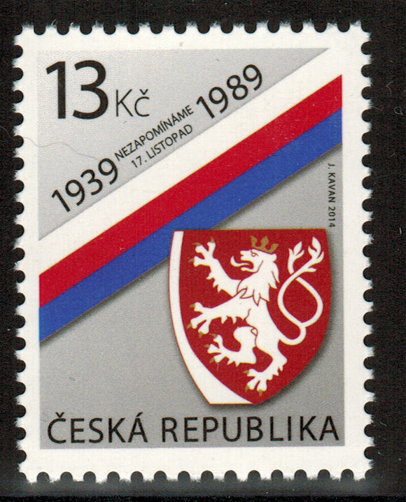 Czech Republic. 2014 Anniversary of the 17th of November. MNH