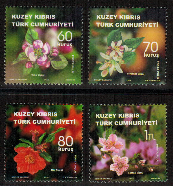 Cyprus Turkish. 2014 Fruit blossoms. MNH