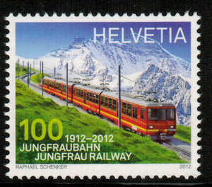 Switzerland. 2012 100th Anniversary of the Jungfrau Railway. MNH