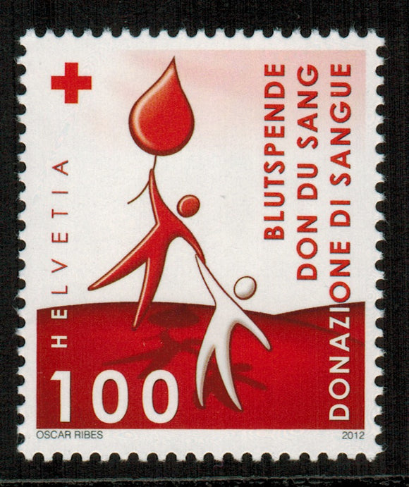 Switzerland. 2012 Red Cross - Blood Donation Campaign. MNH