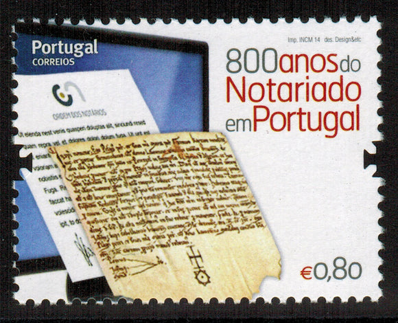 Portugal. 2014 800th Anniversary of the Portuguese Notary Profession. MNH