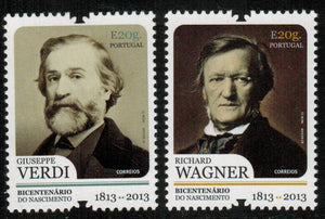 Portugal. 2013 Richard Wagner and Giuseppe Verdi. MNH