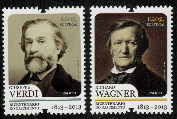 Portugal. 2013 Richard Wagner and Giuseppe Verdi. MNH