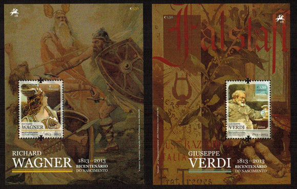 Portugal. 2013 Richard Wagner and Giuseppe Verdi. MNH