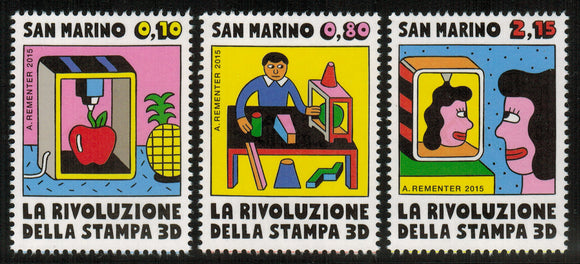 San Marino. 2015 3D Printing Revolution. MNH