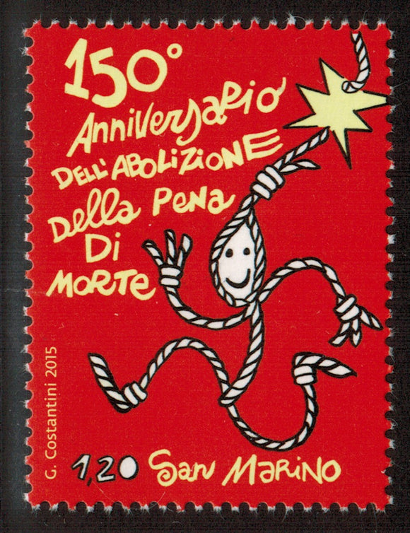 San Marino. 2015 150th Anniversary of the Abolition of the Death Penalty in San Marino. MNH