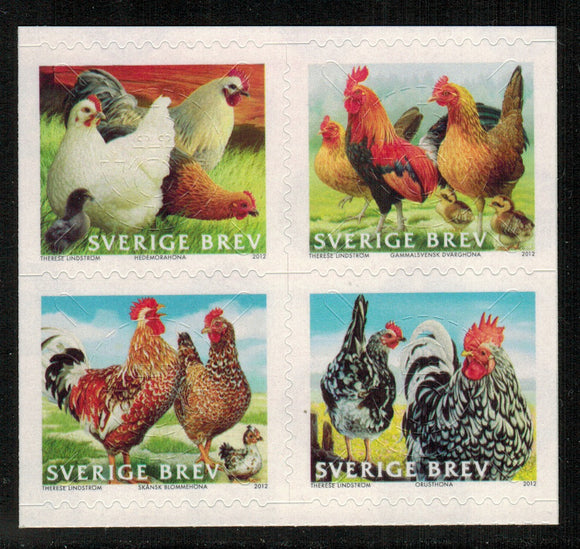 Sweden. 2012 Poultry Stocks. MNH