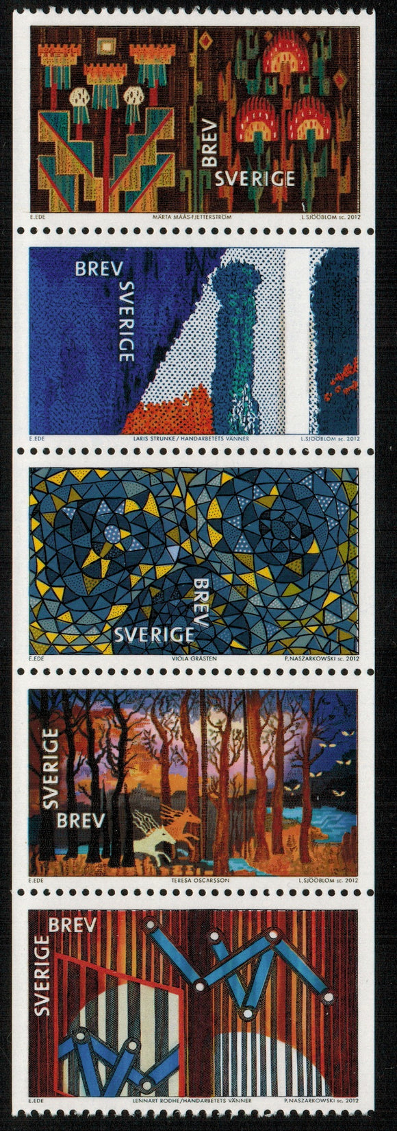 Sweden. 2012 Textile Design. MNH