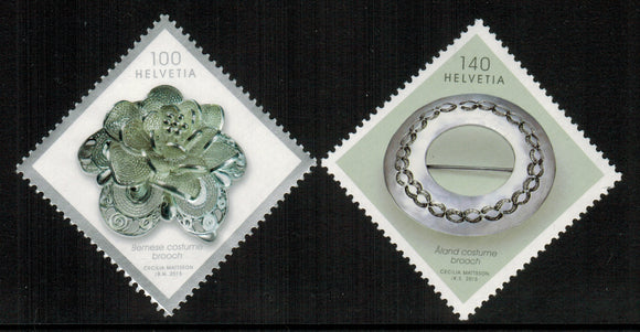 Switzerland. 2015 Folk Dress Brooches. MNH