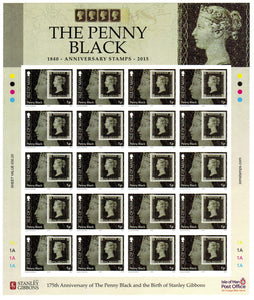 Isle Of Man. 2015 175th Anniversary of Penny Black. Imperforated. MNH