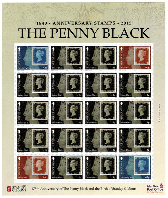 Isle Of Man. 2015 175th Anniversary of Penny Black. MNH