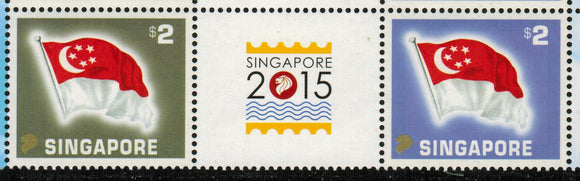 Singapore. 2015 World Stamp Exhibition. Flags. MNH