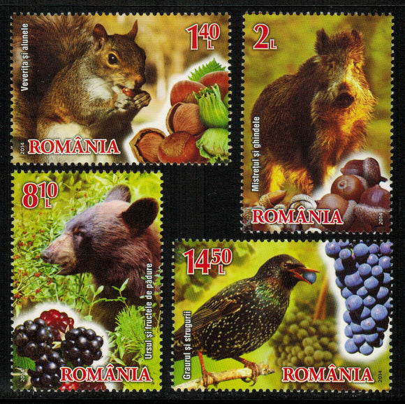 Romania. 2014 Fruits and Fauna. MNH