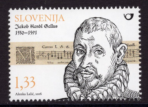 Slovenia. 2016 Jacobus Gallus. MNH