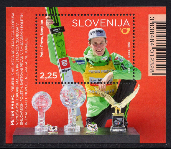 Slovenia. 2016 Peter Prevc - Champion. Ski Jumping. MNH